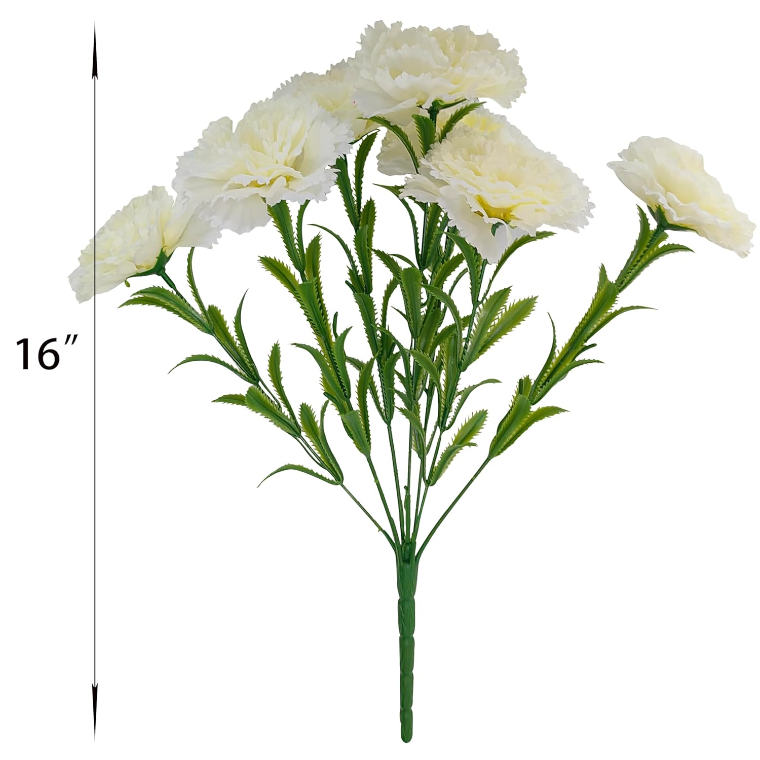 Carnations Artificial Flowers,8Pcs 56 Heads Faux Fake Silk Carnations,16 In Carnation Bouquet For Wedding Home Centerpieces Floral Arrangements (8, Ivory, 56)