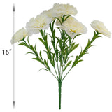 Carnations Artificial Flowers,8Pcs 56 Heads Faux Fake Silk Carnations,16 In Carnation Bouquet For Wedding Home Centerpieces Floral Arrangements (8, Ivory, 56)
