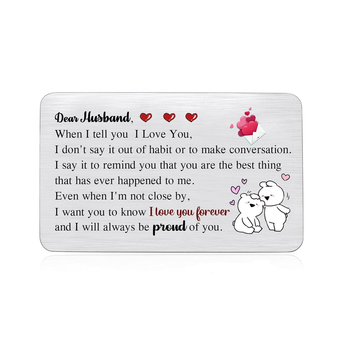 Husband Wallet Insert Card My Man Birthday Greeting Cards Soulmate Wedding For Him Valentines Day Romantic Love Pocket Card Christma Retirement Personalized Stainless Steel Keepsakes