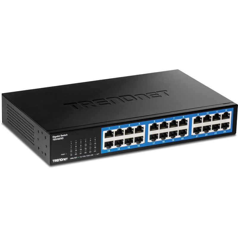 TRENDnet 24-Port Gigabit Desktop Switch, TEG-S25D, 24 x Gigabit RJ-45 Ports, 4