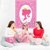Pin The Crown On The Princess Party Game, Pink Girl Party Game, Large Poster With 36 Pcs Bow Stickers Favors For Girls Princess Birthday Party Supplies