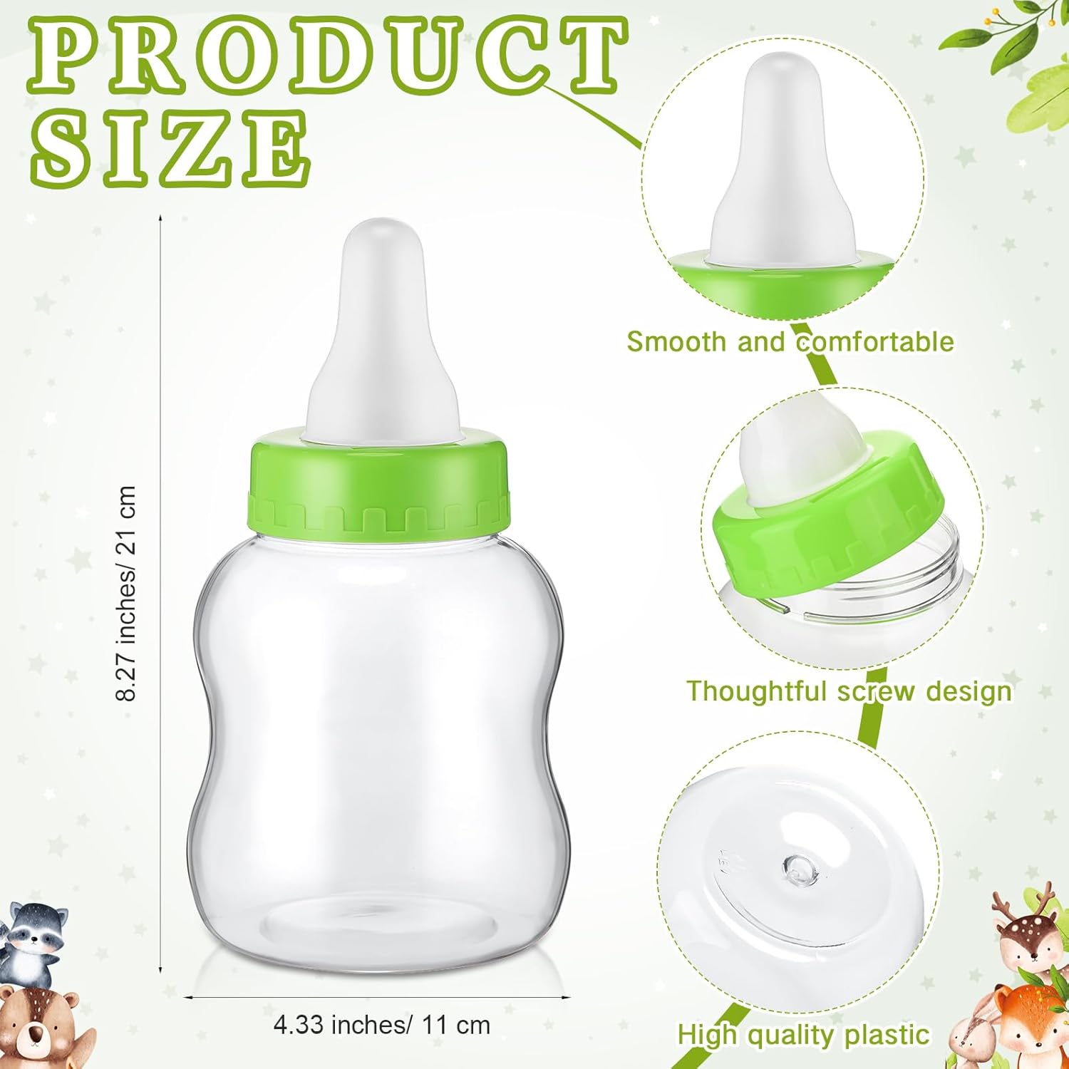 122 Pcs Baby Shower Bottle Games Guess How Many Animal Crackers Watercolor Woodland Sign 100 Guessing Cards Milk Bottle 20 Pencils For Guests Birthday Baby Shower Gender Reveal Funny Party