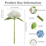 3Pcs 21 Inch White Hydrangea Artificial Flowers Fake Big Hydrangea Latex Faux Real Touch Hydrangea Flowers For Wedding Home Decor
