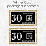Big Dot of Happiness Adult 30th Birthday - Gold - Birthday Party Game Scratch Off Cards - 22 Count