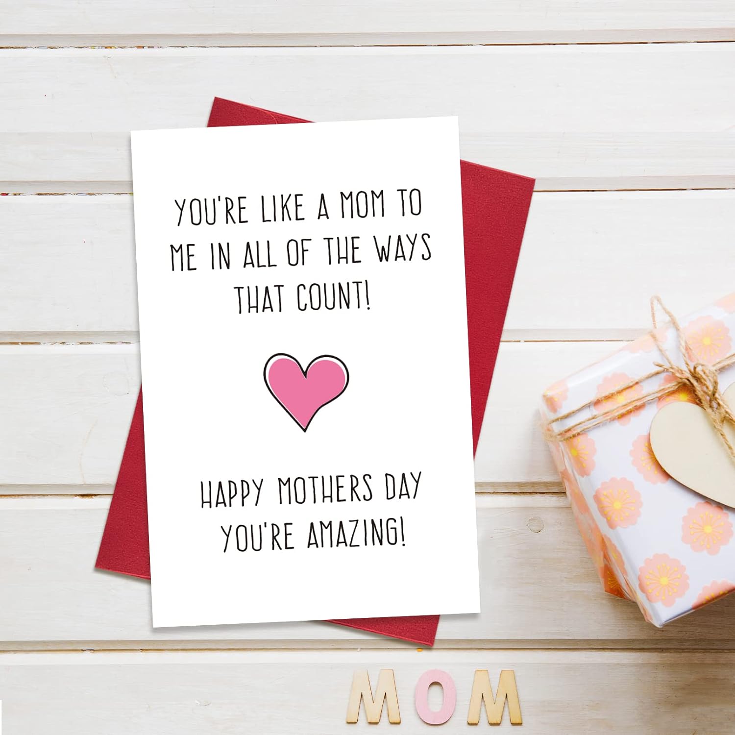 Funny Mothers Day Gifts For Stepmom, Like A Mom To Me Mother’S Day Card Gift, Cute Mothers Day Card Gift For Auntie Godmother Mother In Law
