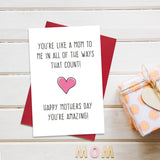 Funny Mothers Day Gifts For Stepmom, Like A Mom To Me Mother’S Day Card Gift, Cute Mothers Day Card Gift For Auntie Godmother Mother In Law