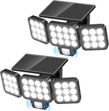 2 Pack Solar Flood Lights 3500LM Motion Sensor Outdoor Waterproof LED Security Lights