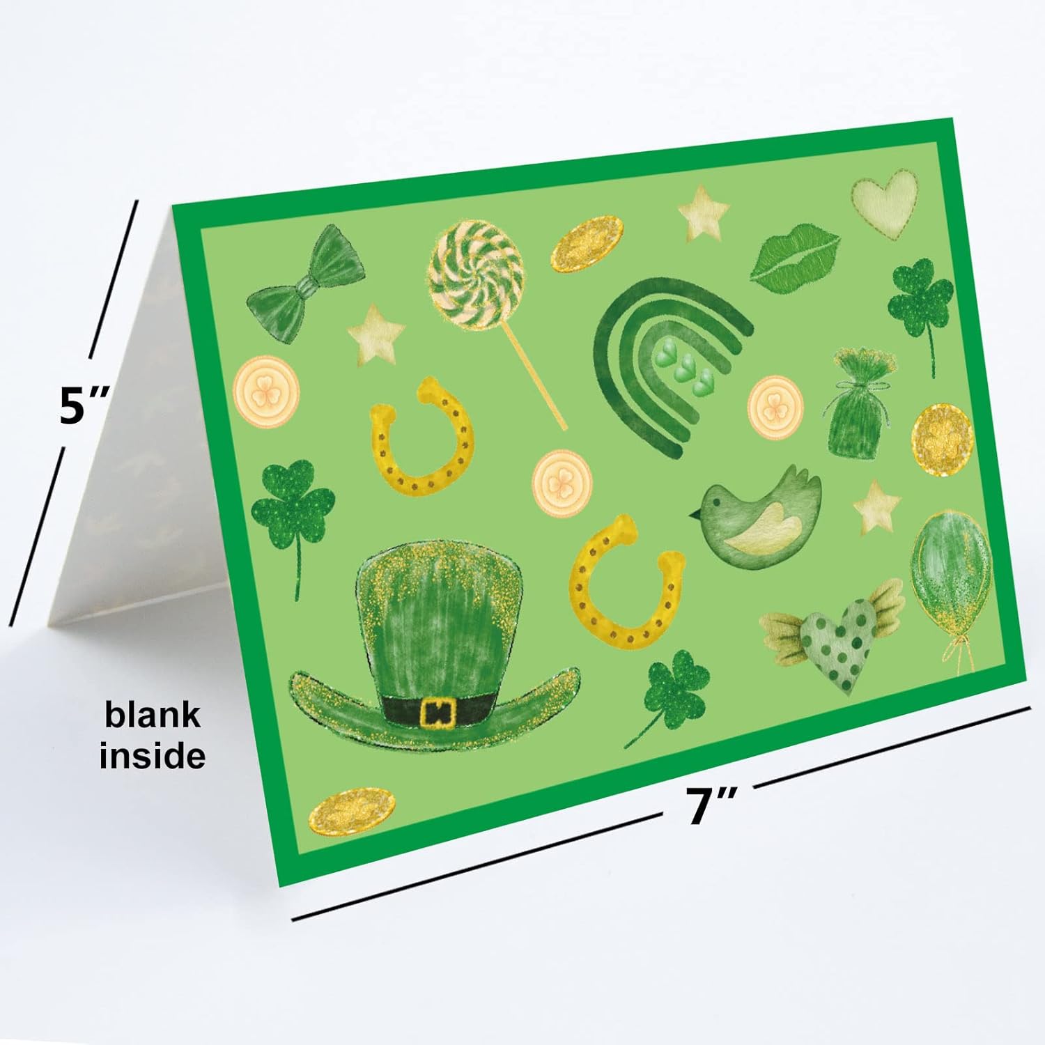 Happy St. Patrick'S Day Cards 12 Pack Assorted Greeting Notes Cards With Envelopes