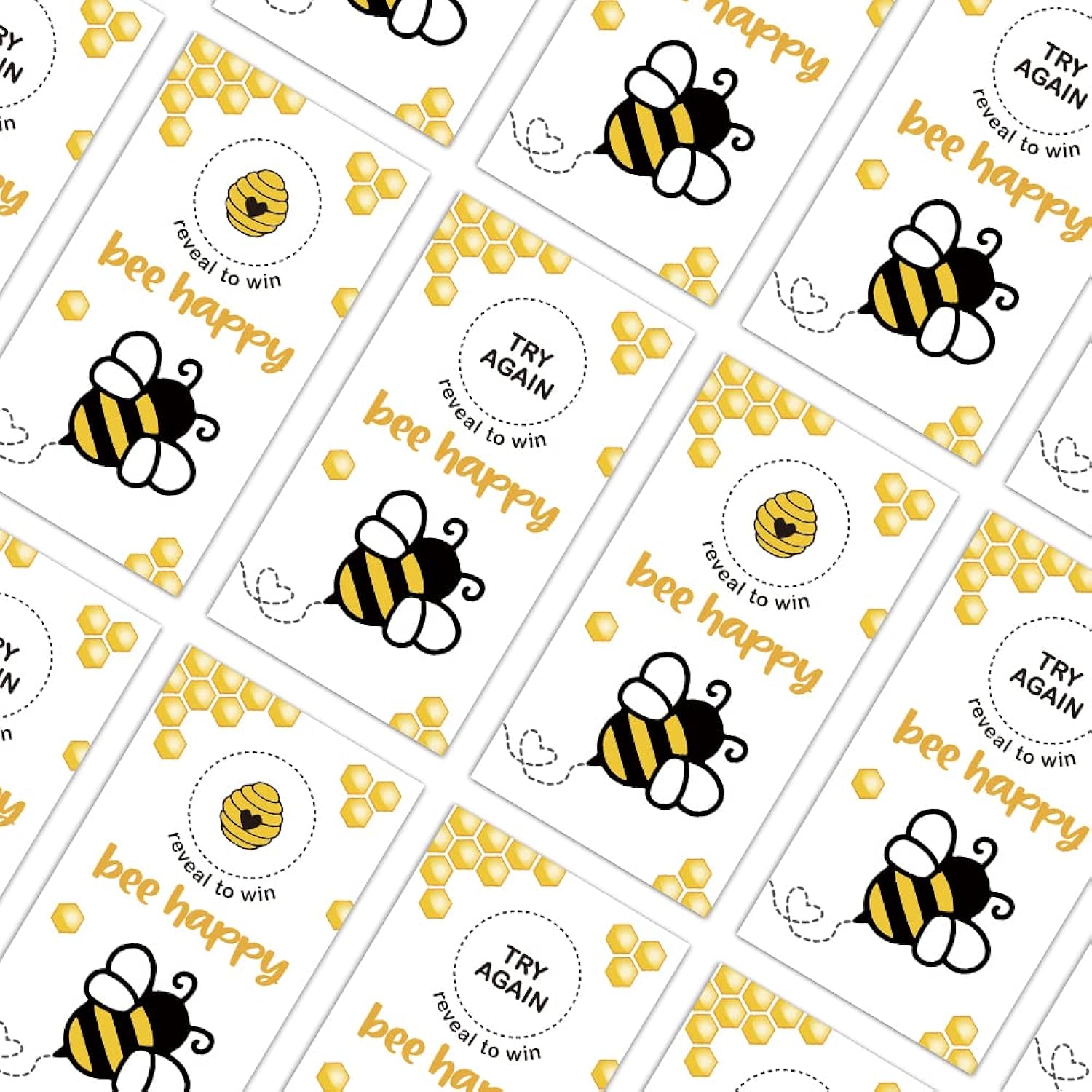 Bee Theme Party Scratch Off Game Cards?32 Pcs?Baby Shower Games Festive Raffle Tickets Class Reunion Scratch Off Game Cards Christmas Family Holiday Games Supplies For Kids Adults