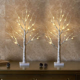 Valentines Day Decorations 2Pack Birch Tree With Hanging Heart-Shaped Ornaments, Lighted Artificial Trees With 24 Led Pink&Red Lights, Light Up Twig Tabletop Battery Operated For Home Indoor Table