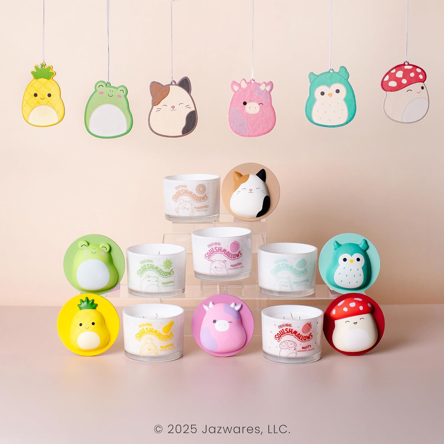 Studio Oh! x Squishmallow Cam Purrrfect Maple Donut Scented Candle, 12 oz, Maple, Cinnamon, Nutmeg, Tonka Bean Butter, and Vanilla Sugar, 38 Hour Burn Time, Reusable Decorative Jar