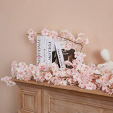 8Pcs 47.2Ft Artificial Cherry Blossom Flower Garland Hanging Vines For Spring Home Room Wedding Party Kawaii Decor (Pink-8Pcs)
