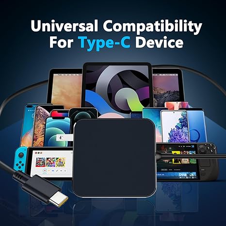 45W USB C Fast Charger with 6.6FT Cable for Steam Deck OLED ROG Ally Nintendo Switch 2 MacBook iPhone Samsung
