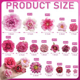 Artificial Flowers Heads Combo Rose Red Flowers Mix Silk Flowers Heads Pink Bulk Faux Rose For Craft Garland Graduation Cap Wedding Bridal Baby Shower Home Party Decoration Diy Cake Decor