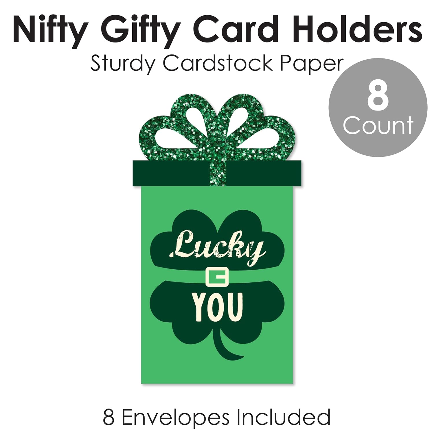 Big Dot of Happiness St. Patrick’s Day - Saint Paddy’s Day Party Money and Gift Card Sleeves - Nifty Gifty Card Holders - Set of 8