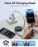 2 Pack 5 in 1 Retractable Multi Charging Cable 65W USB C Fast Charger Cord for iPhone 17 16 15 Samsung S25 S24 iPad