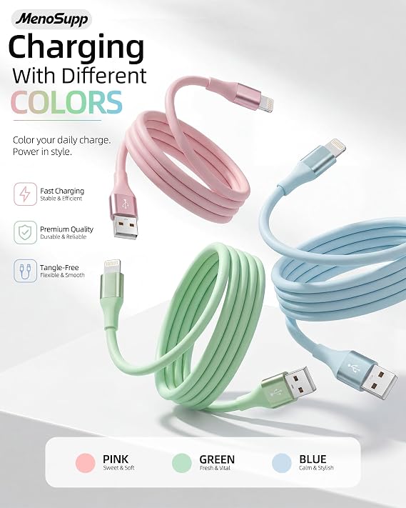 3 Pack Apple MFi Certified Lightning Charger Cable 10FT Fast Charging USB Cord for iPhone 14 13 12 11 Pro Max iPad