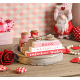 Valentine'S Day Tiered Tray Decor - Reversible Wooden Books Stack - Mini Faux Book Decor - Farmhouse Table Decor Bundle - Shamrock Faux Bundle - Valentine Decor For Home