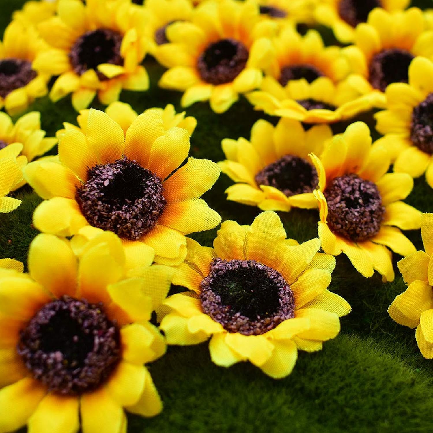 100Pcs Artificial Sunflower Heads, 1.6" Fake Simulation Flower Head For Home Party Wedding Cake Decoration?Small?