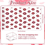 Valentine'S Day Red Lips Wrapping Paper Roll - 17In X 16.4Ft - Romantic Wrapping Paper With Red Lips & Red Hearts Design - Ideal For Bridal Shower, Wedding, Birthday, Valentine'S Day