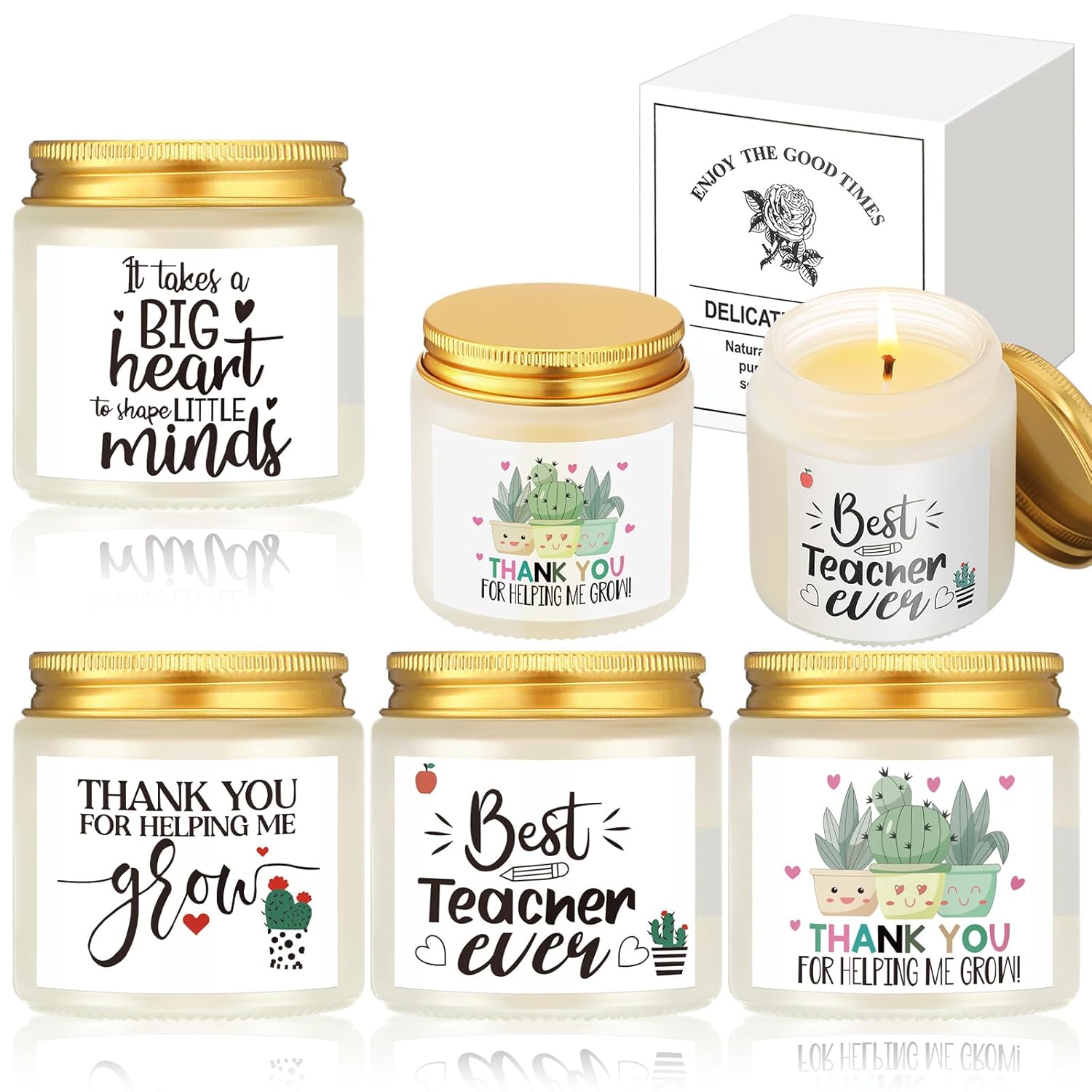 4 Set Christmas Candle Gift For Teacher Appreciation Thank You Gifts For Women Teacher Appreciation Gift Candle Aromatherapy Thank You For Helping Me Grow