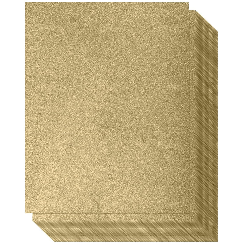 Gold Glitter Cardstock - One-Sided - Non-Adhesive - 20 Pack - 8.5 X 11 Inches