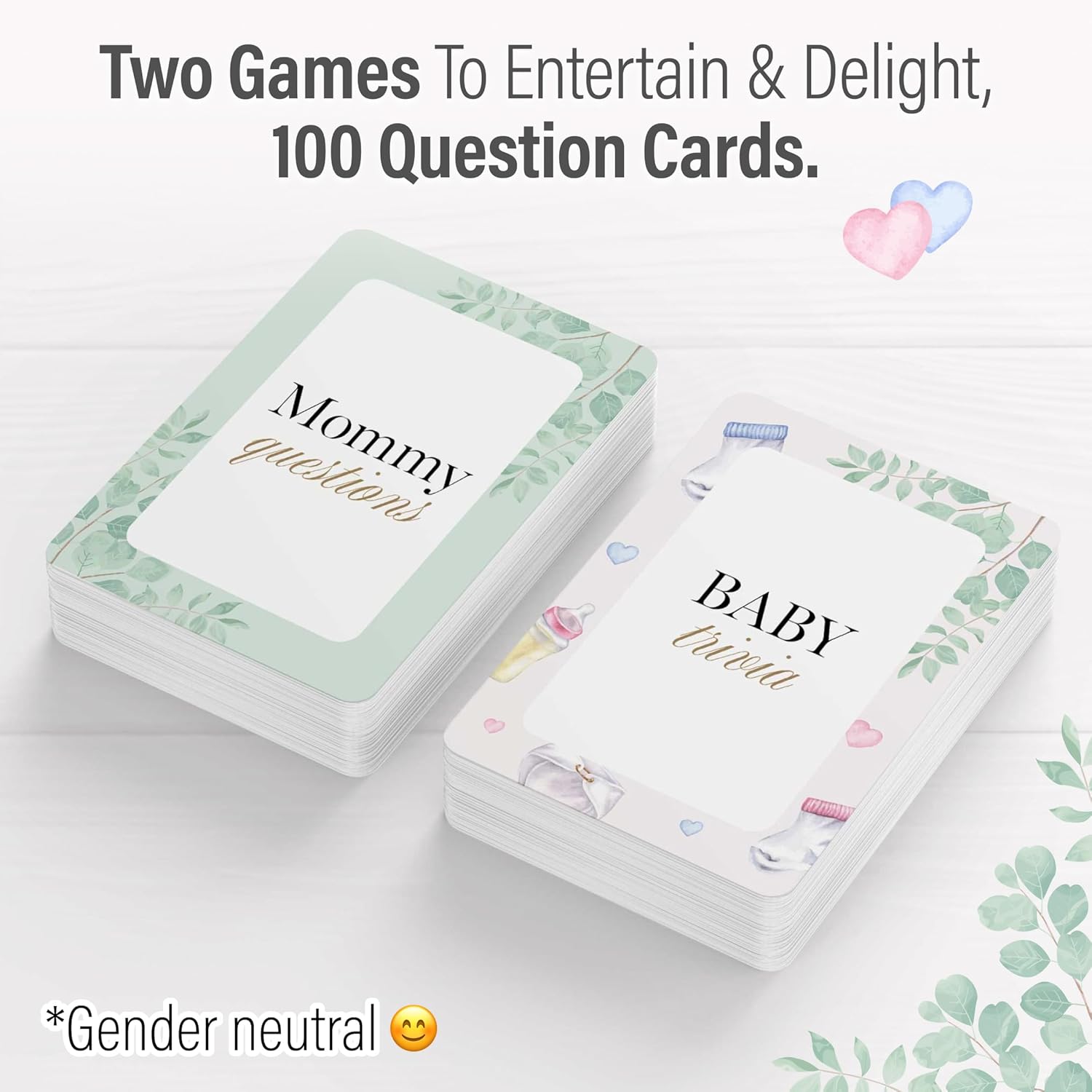 Baby Shower Games - Mommy Quiz, Prediction & Advice Cards - Fun For Gender Reveal Games For Boy Or Girl - Gender Neutral