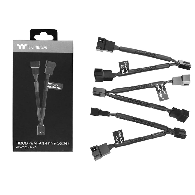 Thermaltake TtMOD 4 Pin Y-Cable for PC PWM Fan- 3 Pack 110mm, AC-060-CO1OTN-F1