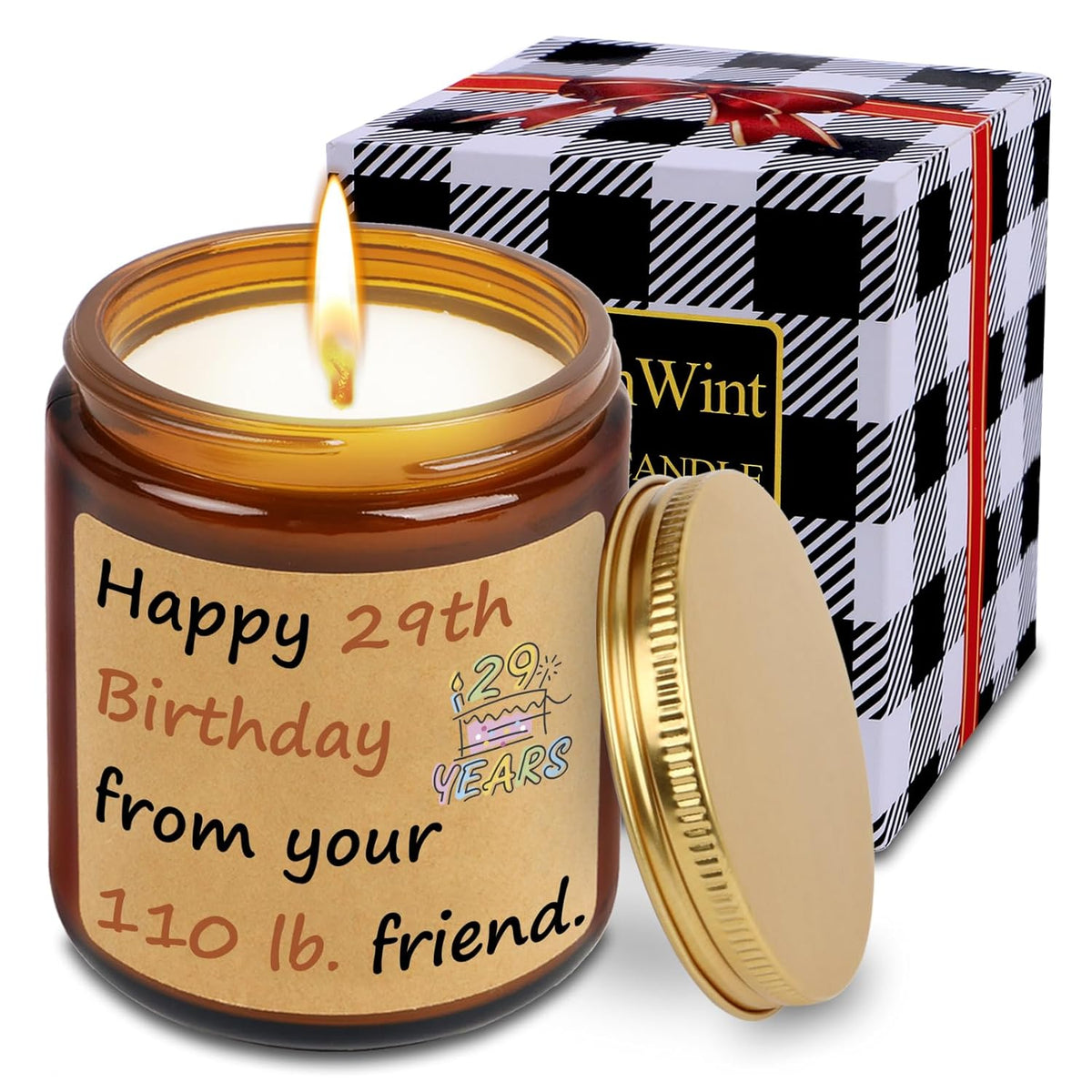 Best Friend Birthday Gift For Women, Funny Happy 29Th Birthday From Your 110 Lb Friend Candle Gifts For Women, Happy 30Th 40Th 50Th 60Th Bday Gifts For Bff Bestie, Vanilla