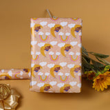 Bear Wrapping Paper 17 Inch X 60 Ft Per Roll For Girls And Boys, Good Night Cute Little Brown Bear Happy Birthday Gift Wrap Paper Roll, Suitable For Birthdays, Parties, Baby Showers