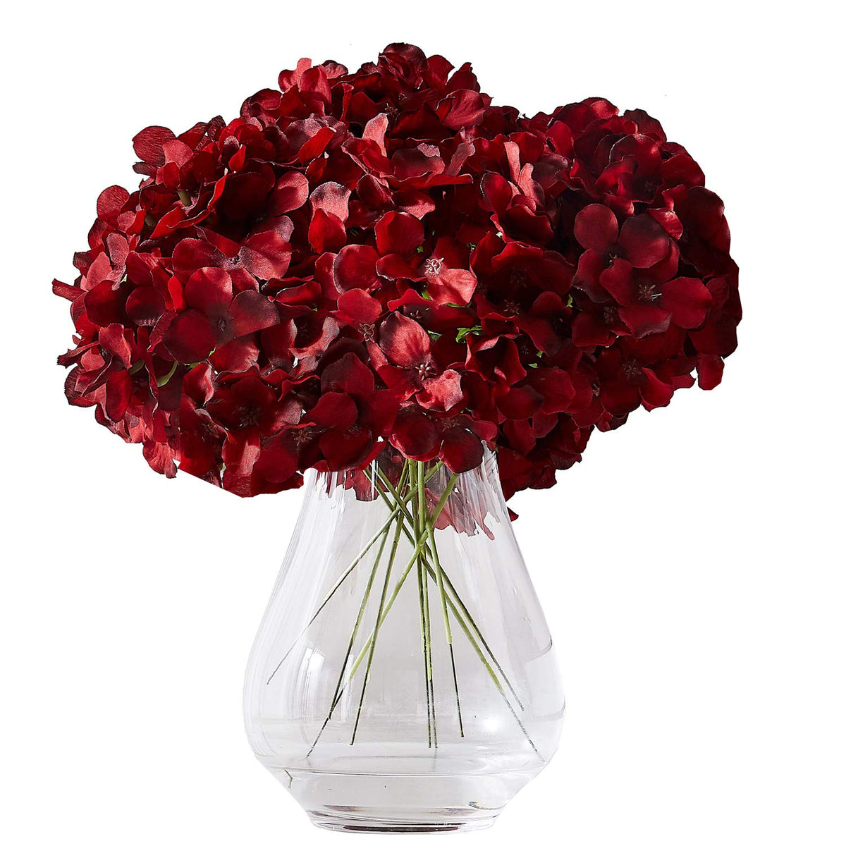 Hydrangea Silk Flowers Heads With 10 Stems Burgundy Artificial Hydrangea Flower Head For Wedding Centerpieces Bouquets Diy Floral Decor Home Decoration