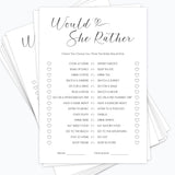 Would She Rather Bridal Shower Game Cards, 35 Pack, 4.7 X 6.7 Inches, Premium Card Stock, Minimalist Design