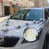 Artificial Flowers Bouquet Set Wedding Car Decoration Ribbon For Bridal Car, Christmas Decor