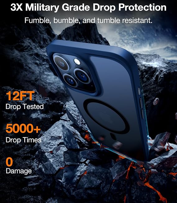 Magnetic Shockproof iPhone 15 Pro Case Protective Translucent Slim MagSafe Compatible Guardian Cover