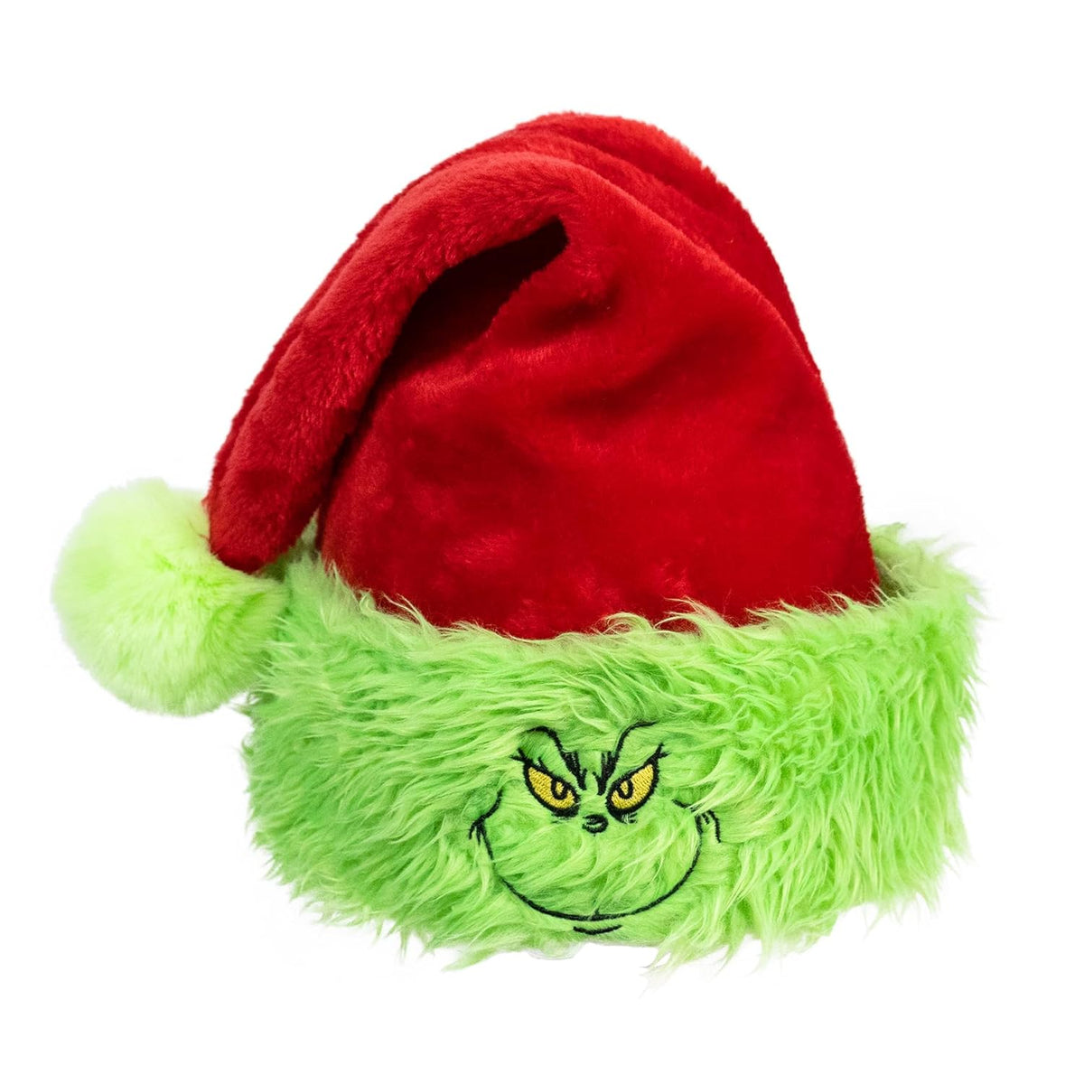 Santa Hat For Unisex Adults?Velvet Christmas Hat With Funny Elf Monster Face For Women Or Men?New Year Party Headwear (Adult)