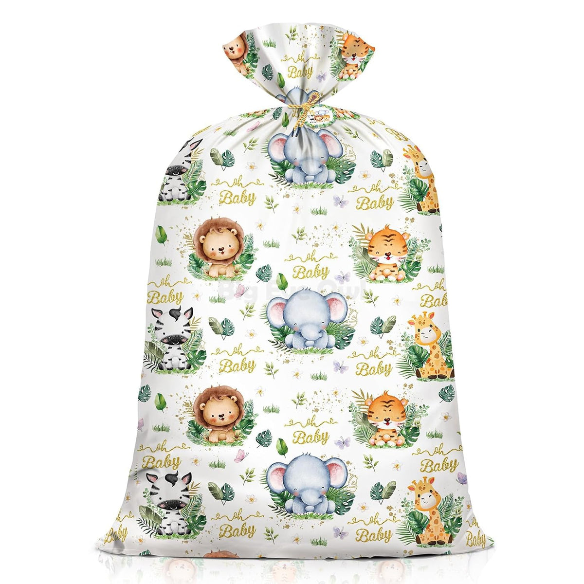 Extra Large Baby Shower Plastic Gift Bags 70"X 40" Jumbo Safari Jungle Animals Present Bag Xxl Big Gift Wrapping Bags Oversized Reusable Baby Gender Reveal Birthday Party Favors Goody Bags