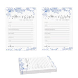 Advice And Wishes For The Mr And Mrs, Bridal Shower Games, Blue Floral Bridal Shower Cards-30 Guests, Wedding Shower Games, Something Blue Before I Do Decorations-Hlyxb02