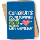 Funny Anniversary Card For Him Or Her | Original Anniversary Present For Husband, Wife, Girlfriend, Boyfriend | Joke Card For Valentine'S Day For Men Or Women | Congrats