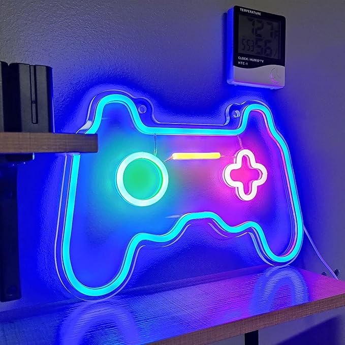 Gamepad Neon Sign LED Dimmable Wall Light for Gaming Room Bedroom Decor Kids Gamer Gift