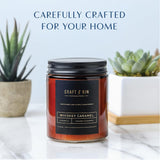 Scented Candles For Men | Premium Whiskey Caramel Winter Candle | All-Natural Scent For Home | Long Lasting Candles With 45 Hour Burn Time, 8Oz