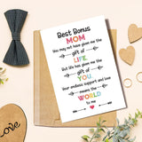 Bonus Mom Mother'S Day Card, Sweet Mothers Day Card For Best Stepmom, Birthday Card From Stepdaughter Stepson, Life Has Given Me The Gift Of You Card