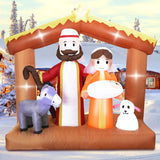 6Ft H Christmas Inflatable Nativity Scene With Build-In Led Lights, Christmas Inflatable Outdoor Indoor Decorations Larg