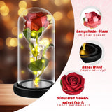 Artificial Flower Rose, Rose Flower Lamp In Glass Dome With Led Light Light Up Eternal Rose Flowers Gift For Women Mom Wife Lover Daughter Wedding, Birthday Anniversary (Black)