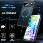 Pixel 9 Pro XL Magnetic Case, Matte Slim Shockproof with Screen Protector - Black