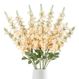 6Pcs Morning Glory Artificial Flowers 38.2'' Champagne Flowers Faux Gladiolus Stems Long Flowers For Tall Vase Home Wedding Party Decor(Champagne)