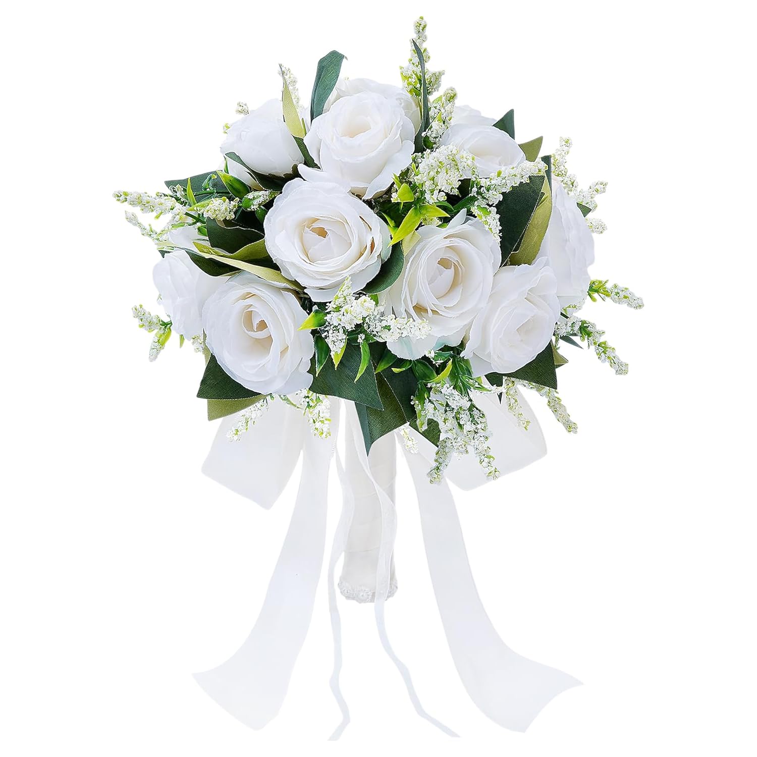 Wedding Bouquets For Bride Bridal, Flower Bouquets For Bride Bridesmaid Wedding Bridal Anniversary Decorations, White