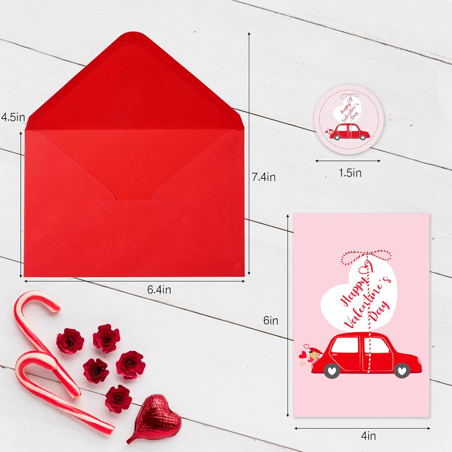 24 Valentine Cards For Adults & Kids With Envelopes And Matching Stickers, 12 Designs Gold Foil Assorted Valentines Day Gift Cards With Printed Message, Love Cards For Family, Friends & Loved Ones(4×6 In)