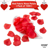 , Artificial Red Rose Petals - 1000 Pcs Silk, Artificial Flowers Petal For Wedding Decorations | Decorative Rose Petals For Bed | Anniversary Decorations | Red Rose Petal Artificial Flowers