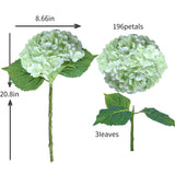 Green Hydrangea Artificial Flowers - High-End 22.5Cm Oversized Heads (4Pcs) | Real-Touch Design | Perfect For Christmas, Weddings, Home Decor, Parties & Outdoor Use (Light Green)