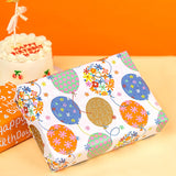 Reversible Birthday Wrapping Paper Roll For Girls Women, Happy Birthday Lettering, Orange Flower Balloon Design, Mini Roll, 17 Inches X 32.8 Feet (46.45 Sq.Ft.)